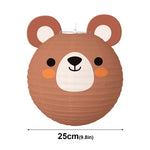 lanternes papier animaux dessin animé ours tigre panda cochon enfant carte blanche opaque suspendues