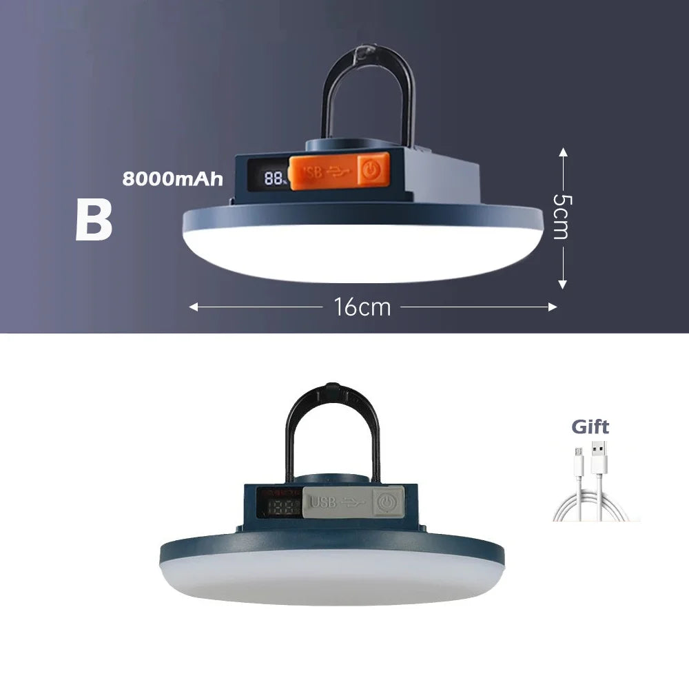 lampe camping rechargeable aimant magnétique ipx5 étanche noir gris moderne