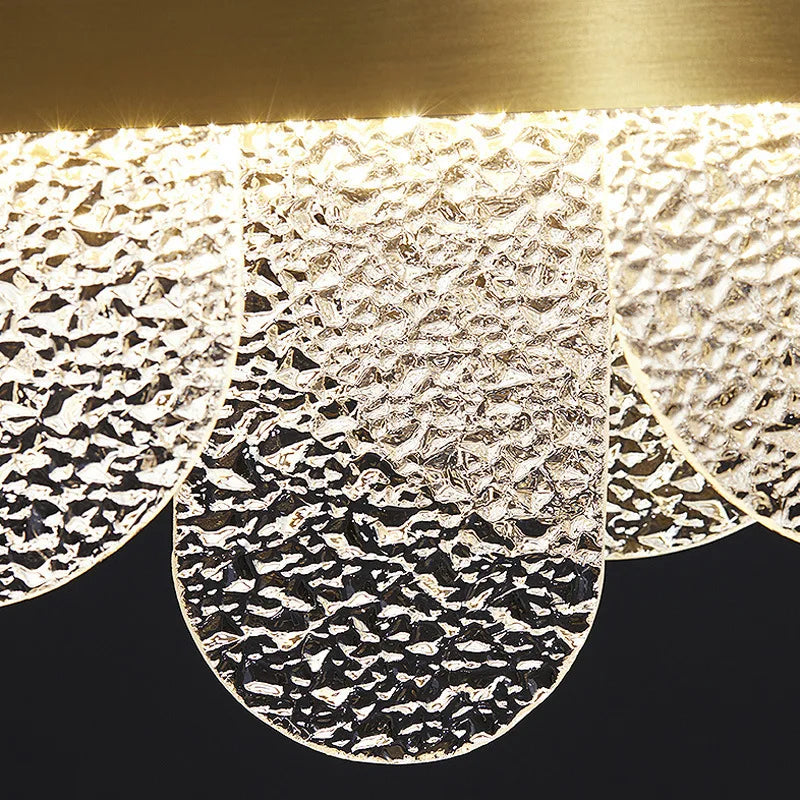 Suspension lumineuse moderne or verre dépoli blanc élégante encastrée lumière led chambre salon