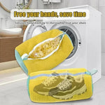 sac chaussures jaune bleu clair polyestère moderne réutilisable imperméable zip cordon chaussure nettoyage profond