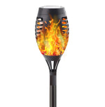 lumière solaire led flamme noire extérieure moderne jardin patio piscine