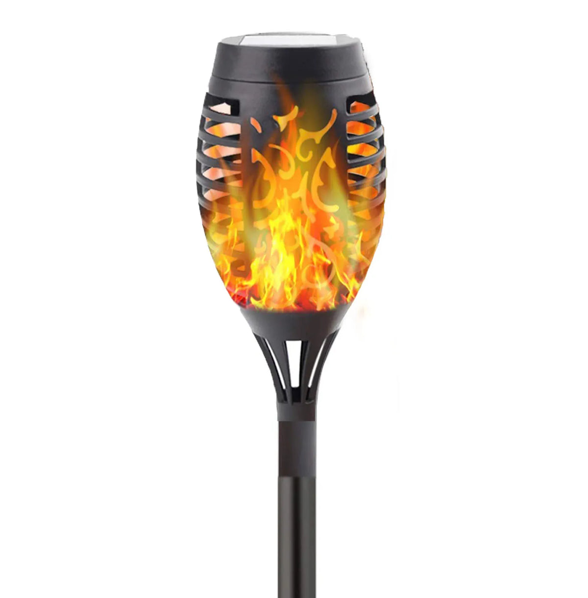 lumière solaire led flamme noire extérieure moderne jardin patio piscine