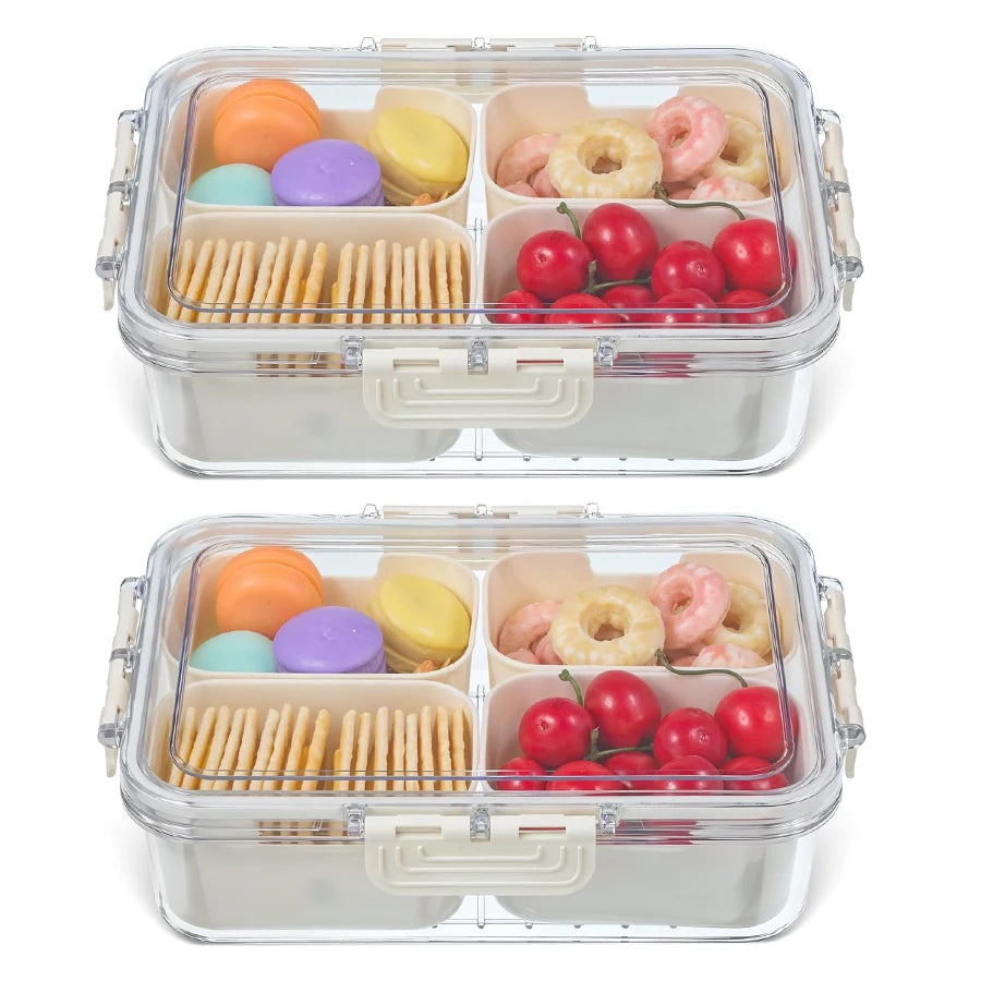 boîte repas transparente moderne compartiments couvercle poignées pratique alimentairescrição