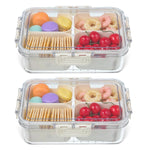 boîte repas transparente moderne compartiments couvercle poignées pratique alimentairescrição