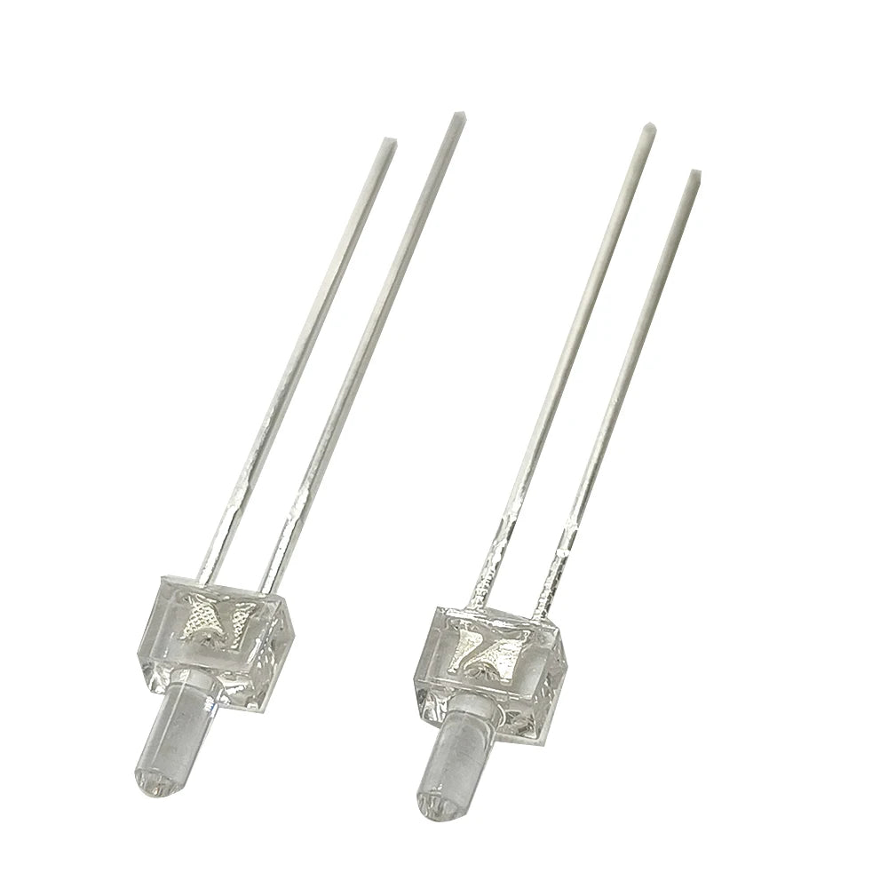 diodes led transparentes jaunes opalescentes rectangulaires sans logo standard pack 100pcs multiples couleurs