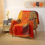 couverture bohème multicolore géométrique tissu chenille portable pique nique voyage printemps automne ethnique décoration