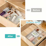 organiseur tiroir transparent compartiments multiples rangement cosmétiques réutilisable moderne sans motif