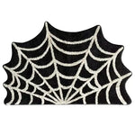 tapis noir blanc toile d'araignée halloween polyester antidérapant absorbant intérieur extérieur