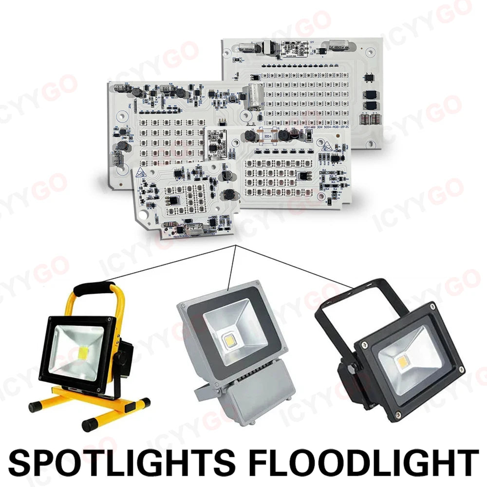projecteur extérieur led 5050 blanc haute luminosité 10w 20w 50w 100w