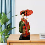 poupées geisha japonaises traditionnelles figurines ethniques résine décoratives accessoires traditionnels or broderies floraux