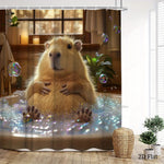 rideau douche capybara bain bulles moderne opac beige marron clair