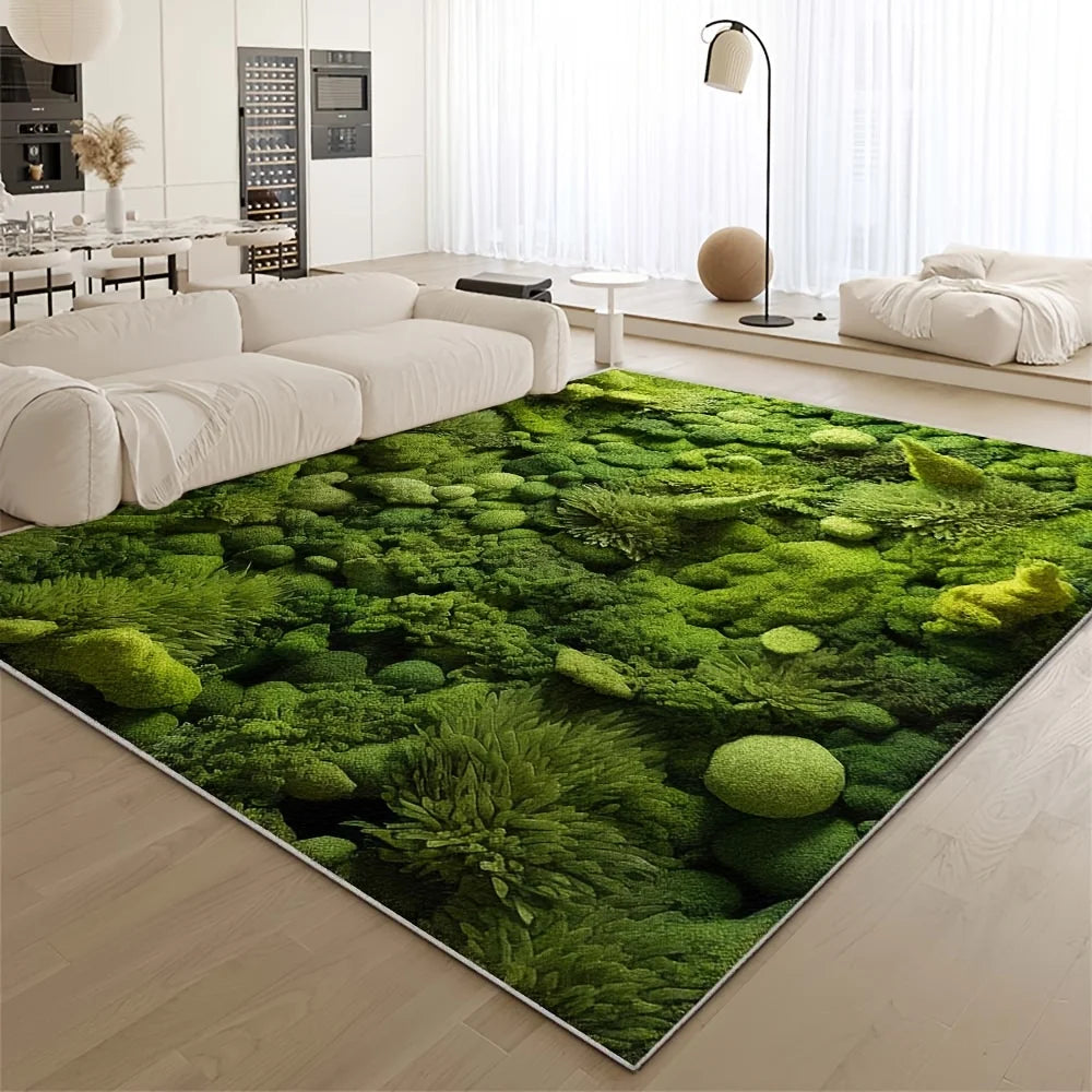 tapis moderne imprimé plante verte antidérapant polyester intérieur extérieur salon chambre cuisine salle bain