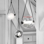 lustre suspendu moderne transparent ampoules led colorées chambre salonhôtel