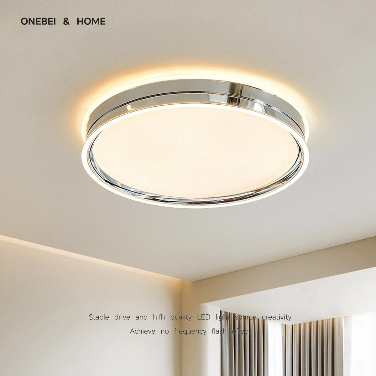 lampe led moderne blanche dorée plafonnier aluminium fermeture métallique acrylique