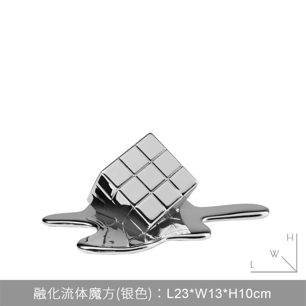 décoration intérieure moderne rubik's cube argent or transparent carreaux clips