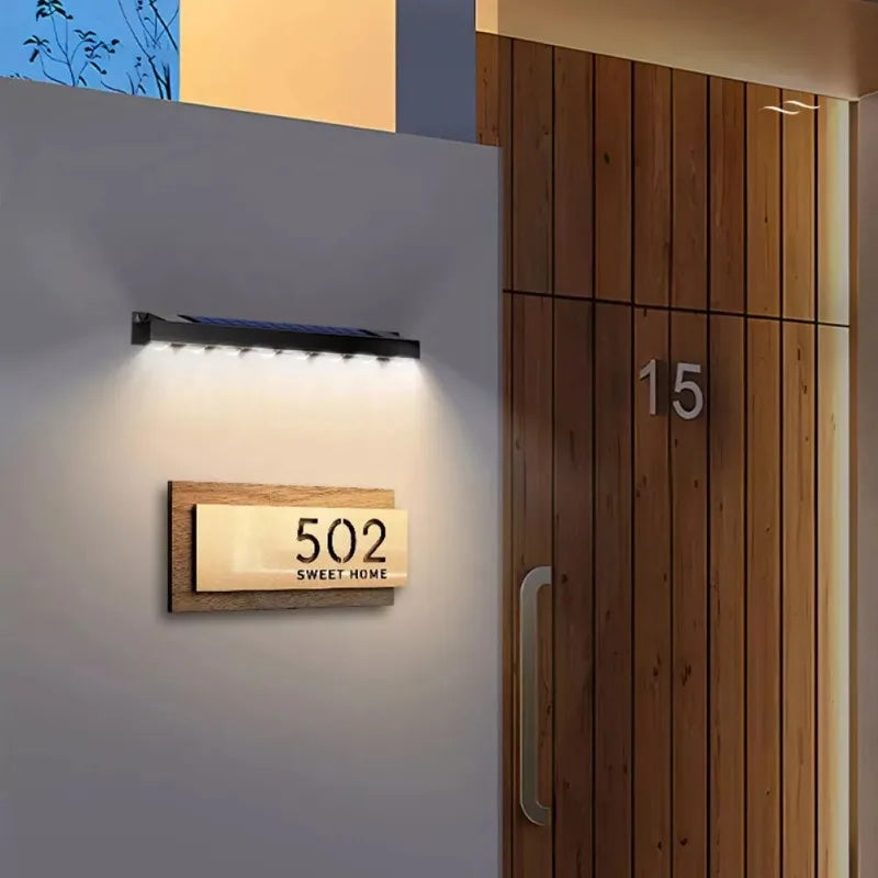 lampes murales solaires led noires lumière chaude murale panneau solaire intégré moderne minimaliste