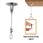 suspension câble métallique argenté ajustable vis moderne cadre photo publicité