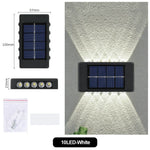 lampe solaire murale moderne ip65 led rechargeable extérieure panneau solaire texturé noir minimaliste