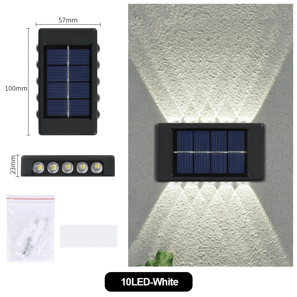 lampe solaire murale moderne ip65 led rechargeable extérieure panneau solaire texturé noir minimaliste
