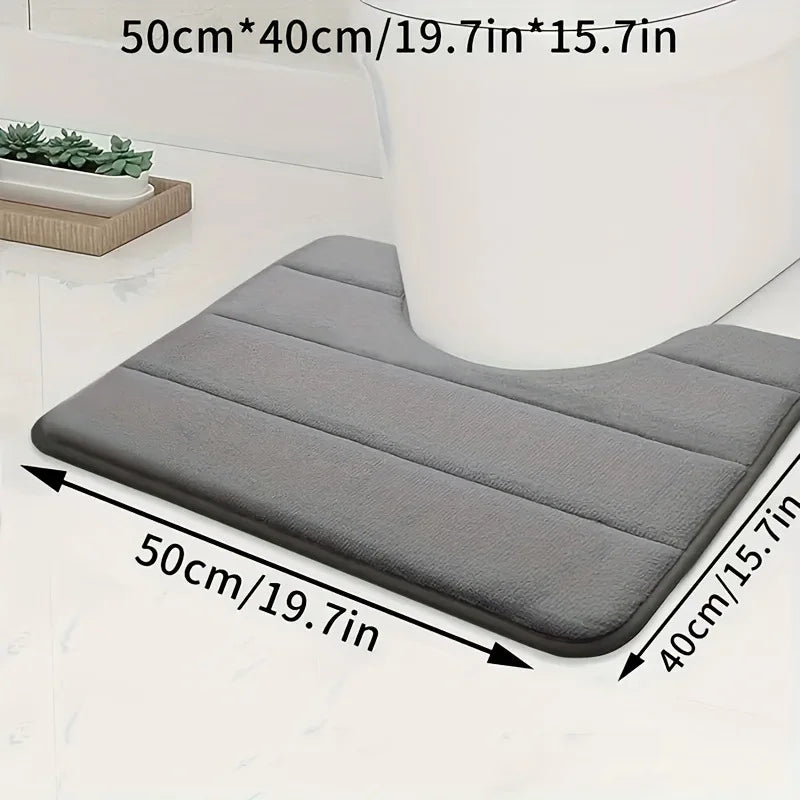 tapis toilette gris moderne antidérapant absorbant texture douce 50cm 40cm