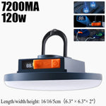 lampe camping led rechargeable 4500mAh aimant projecteur cob bleu foncé orangeécran digital
