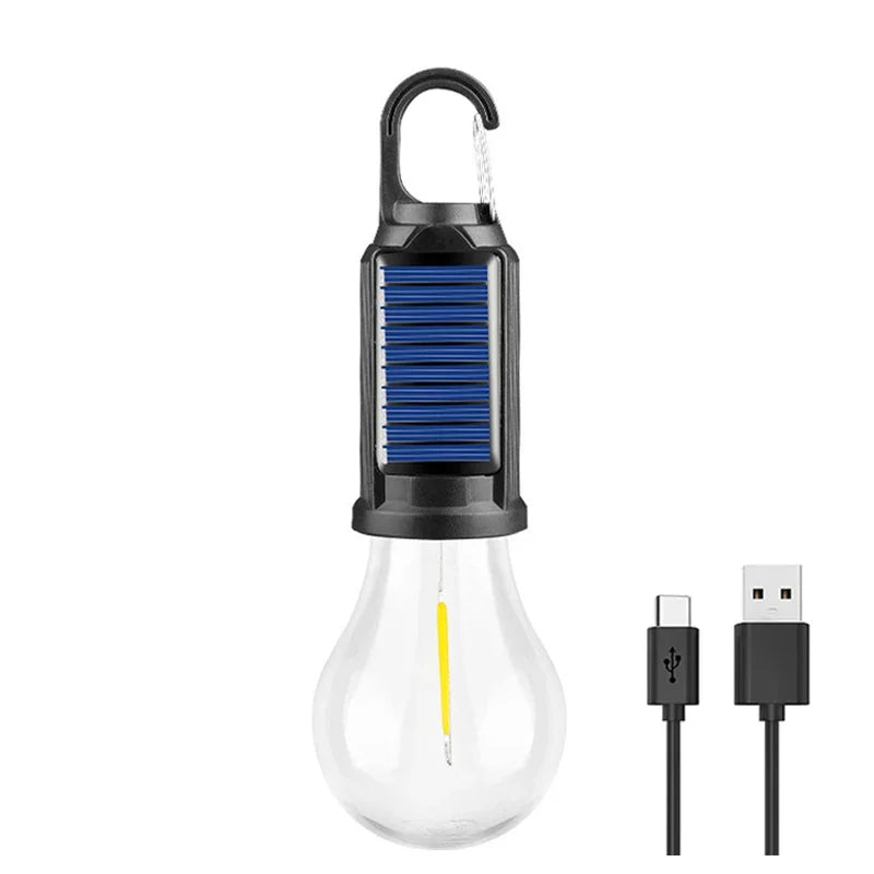 lampe solaire portable rechargeable usb noir bleu transparent moderne