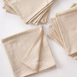 serviettes coton beige clair classiques 40x40cm réutilisables maison mariage party