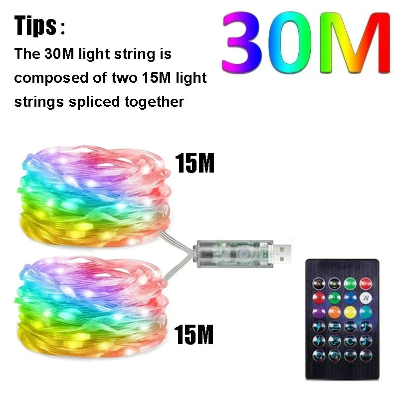 guirlande led multicolore bluetooth noel decoration diy partie exterieur maison
