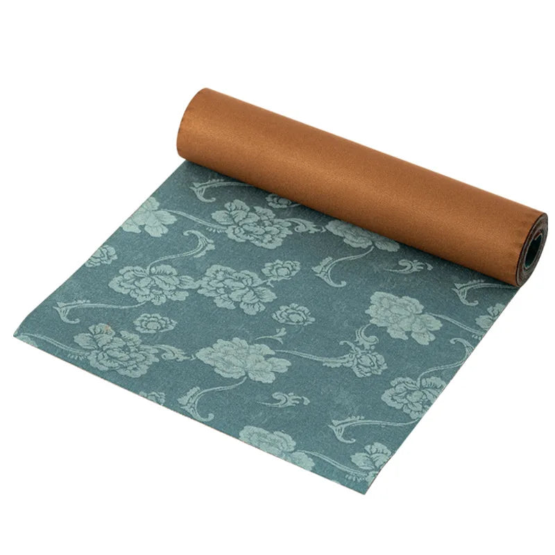 serviettes table chinoises classiques fleurées opaques bleu clair marine marronclair marronn foncé 150cm 200cm