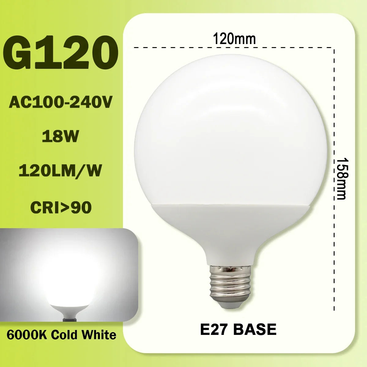 ampoules led blanc modernes e27 80mm 95mm 120mm 10w 15w 18w 270deg translucent