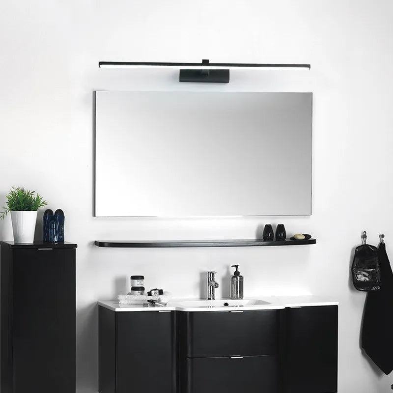 miroir led appliques murales modernes éclairage salle bain chambre coucher noir mat 40cm 60cm