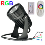 projecteur led jardin 20w ip65 moderne vis fixation câble fil rouge vert bleu