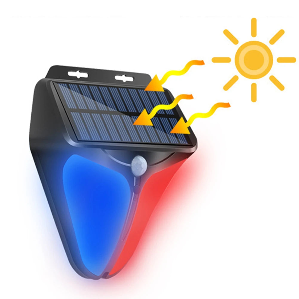 alarme solaire moderne bleu rouge noir ip65 26led détecteur mouvement