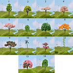 décoration intérieure arbre miniature résine fleurs feuilles rose verte artificiel rural maison