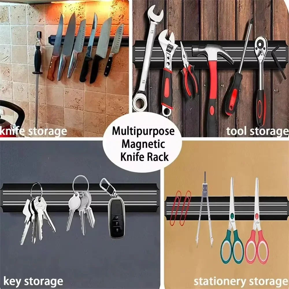support couteaux magnétique noir moderne fixe couteaux scies clés tournevis clous pinces dynamométrique cuisine
