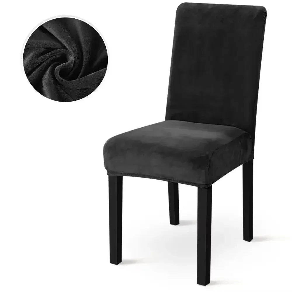 housse chaise velours doux moderne élastique beige gris ajustée chaise mariage banquet