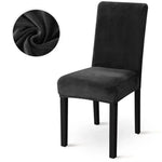 housse chaise velours doux moderne élastique beige gris ajustée chaise mariage banquet