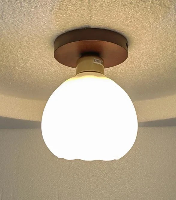lampe moderne marron clair minimaliste éclairage quotidien bois verre ampoules led autonome
