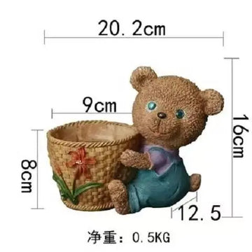 pot fleurs figurine enfantine peluche décorative violet marron accessoires colorés intérieur