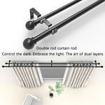 tige rideaux moderne noire réglable 60 147 pouces points clairs clips inclusion