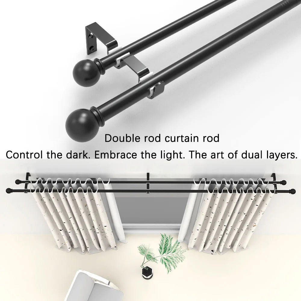 tige rideaux moderne noire réglable 60 147 pouces points clairs clips inclusion