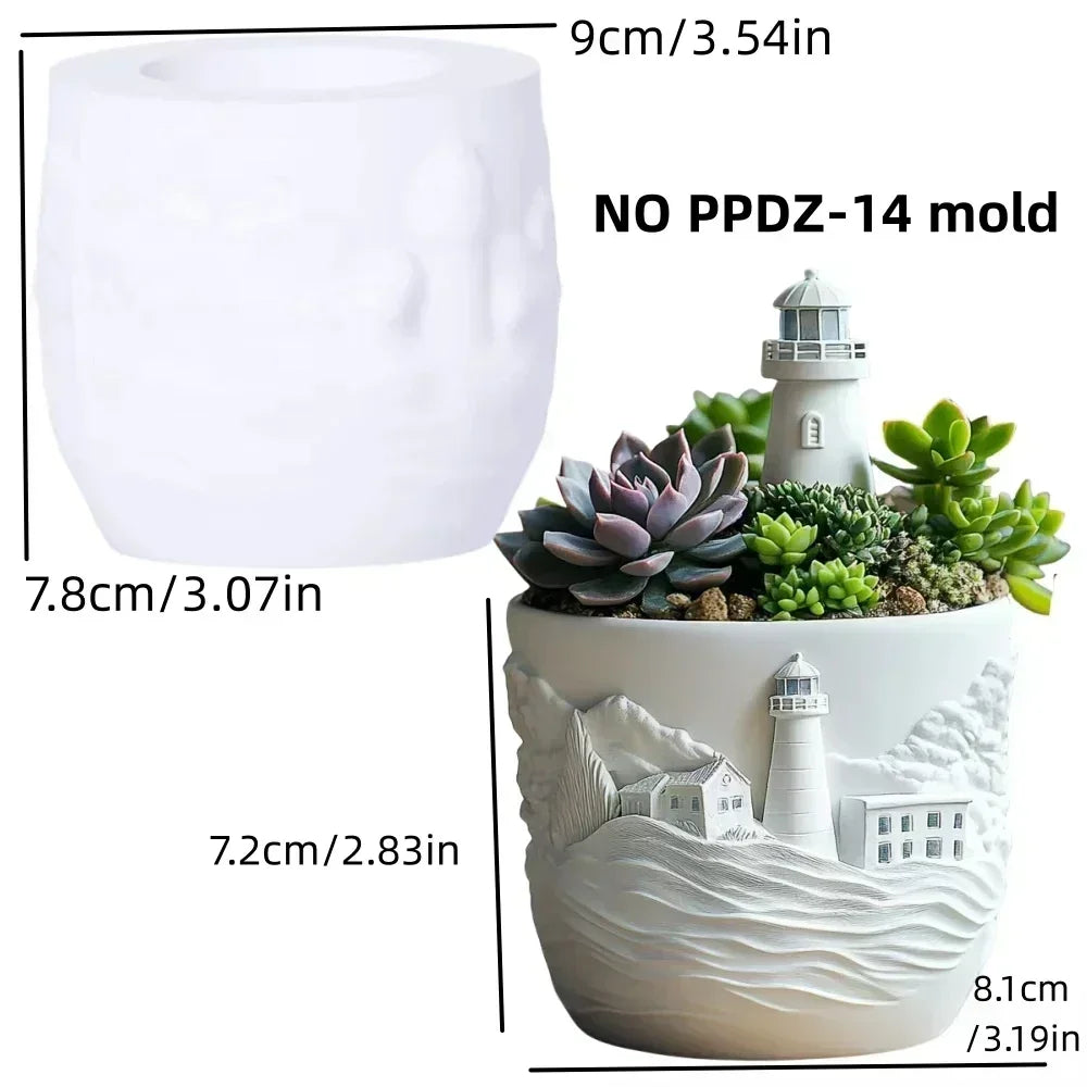 moule silicone cache pot crâne fleurs décoratif résine plante succulente jardin objet artisanal noir
