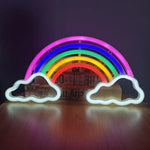 décoration murale néon arc ciel nuages moderne veilleuse USB LED colorée chambre festive