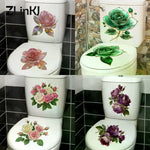 stickers decoratifs fleurs roses vertes violettes adhésifs salle bain decoration maison autoadhésifs blanc