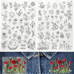 feuilles adhésives broderie transparentes motifs floraux lettres alphabet découpées étiquettes solubles acrylique imprimables adultes