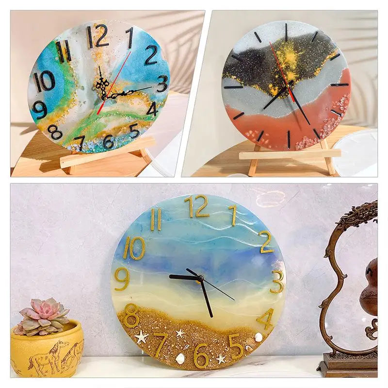 horloge murale silicone transparente chiffres romains motifs marbrés feuilles moderne