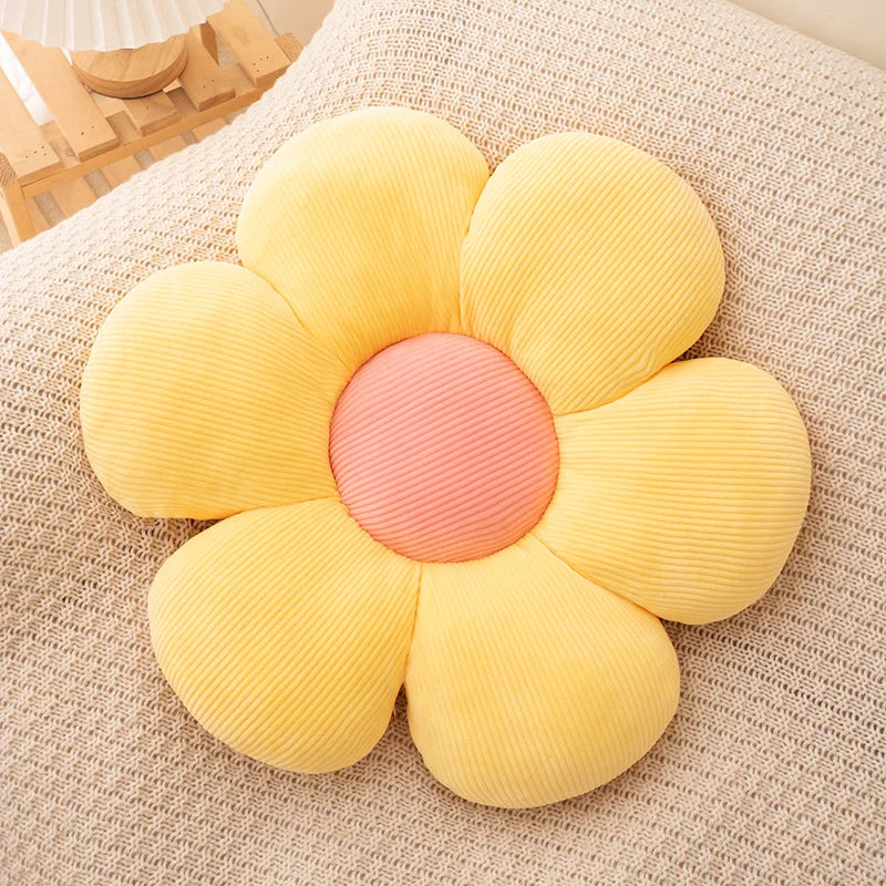 coussin décoratif rayures horizontales blanc rose bleu jaune vert moderne enfantin sofa litmassage