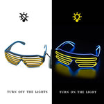 lunettes lumineuses led bleu rose lignes horizontales modernes élastiques événements halloween noël anniversaire