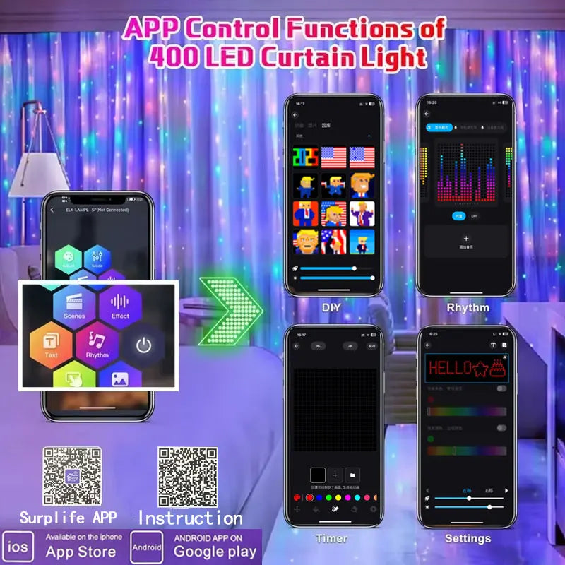 Guirlande lumineuse de Noël programmable via app