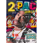 affiche pop art graffiti rap 2pac décoration murale salon toile moderne urbain